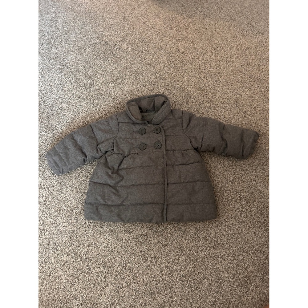 BabyGap Kids Grey Primaloft Double Breasted Puffer Jacket Coat 6-12 Months